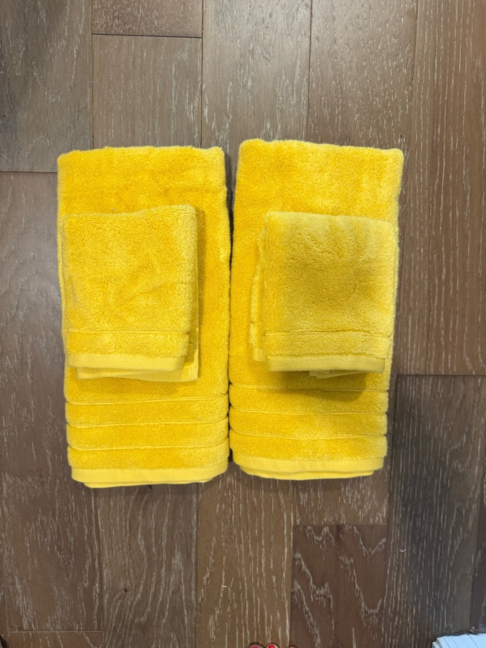 Bright Yellow Towel Set - Soft Cotton Bath Towels 13x13 and 20x30 each set